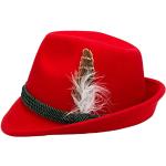 Rote Alpenflüstern Trachtenhüte aus Wolle für Damen Größe M 