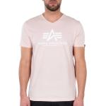 Reduzierte Pinke Alpha Industries Inc. V-Ausschnitt V-Shirts Orangen für Herren Größe S 