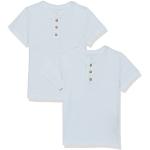 Weiße Kurzärmelige Bio Nachhaltige Kinder-Henley-Shirts aus Jersey für Jungen 