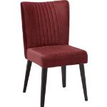 Ambia Home Stuhl , Rot, Dunkelbraun , Holz, Textil , massiv , Uni , eckig , 53x92x61 cm , Esszimmer, Stühle, Esszimmerstühle