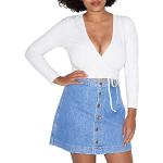 American Apparel Damen Cotton Spandex Julliard Long Sleeve Top Hemd, weiß, Klein