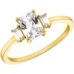 Goldene Klassische Amor Ringe mit Stein aus Silber für Damen 56mm 