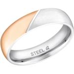 Silberne Klassische Amor Bicolor Ringe aus Edelstahl graviert für Damen 52mm 