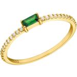Grüne Amor Ringe mit Stein glänzend aus Silber für Damen 58mm 