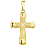 Gelbe Klassische Amor Kreuzanhänger aus Gold für Damen 