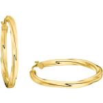 Goldene Klassische Amor Creolen glänzend aus Gold 14K für Damen 