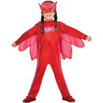Reduzierte Rote Print Amscan PJ Masks | Pyjamahelden Eulen Kinderfaschingskostüme Tiere aus Polyester für Mädchen 