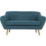 Blaue Skandinavische Andas Zweisitzer-Sofas aus Holz 
