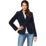 Blaue Casual ANISTON Blazer mit Ellenbogen Patches aus Kunstleder für Damen Größe L 