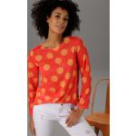 Orange Gepunktete Casual Langärmelige ANISTON Vokuhila Shirts Orangen aus Polyester maschinenwaschbar für Damen Größe S 