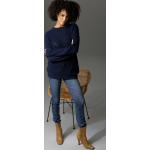Blaue Casual ANISTON Rundhals-Auschnitt Rundhals-Pullover aus Baumwolle maschinenwaschbar für Damen Größe L 