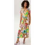 Bunte Casual ANISTON V-Ausschnitt Sommerkleider aus Jersey maschinenwaschbar für Damen Größe L 