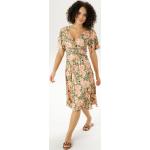 Reduzierte Bunte Blumen Casual ANISTON V-Ausschnitt Sommerkleider aus Jersey maschinenwaschbar für Damen Größe XL 