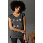 Graue Casual ANISTON Vokuhila Shirts mit Glitzer aus Jersey maschinenwaschbar für Damen Größe XL 