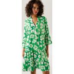 Grüne Casual ANISTON V-Ausschnitt Tunikakleider aus Viskose maschinenwaschbar für Damen Größe L 