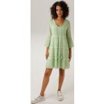 Grüne Casual ANISTON V-Ausschnitt Tunikakleider aus Jersey maschinenwaschbar für Damen Größe M 