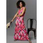 Rosa ANISTON Maxi V-Ausschnitt Sommerkleider maschinenwaschbar für Damen Größe M 