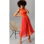 Orange ANISTON Sommerkleider Orangen aus Jersey maschinenwaschbar für Damen Größe XS 
