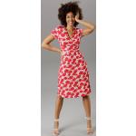 Rote ANISTON V-Ausschnitt Sommerkleider aus Viskose maschinenwaschbar für Damen Größe XL 