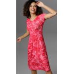 Pinke Print ANISTON Nachhaltige Sommerkleider aus Jersey maschinenwaschbar für Damen Größe XS 