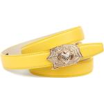 Gelbe Anthoni Crown Koppelgürtel mit Glitzer aus Leder für Damen Länge 95 