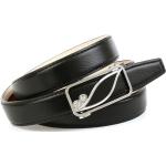 Schwarze Anthoni Crown Stufenlos verstellbare Gürtel aus Leder für Damen Länge 75 