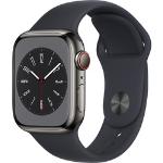 Dunkelgrau Apple Watch Smartwatches aus Edelstahl mit Milanaise-Armband 