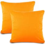 Orange Dekokissenbezüge Orangen aus Jersey trocknergeeignet 80x80 cm 2 Teile 