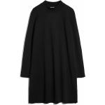 Reduzierte Schwarze Langärmelige Armedangels Bio Wadenlange | Midi Nachhaltige Winterkleider aus Baumwolle für Damen Größe L 