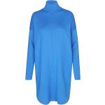 Reduzierte Blaue Langärmelige Armedangels Mini Nachhaltige Rollkragen Partykleider aus Baumwolle für Damen Größe L 