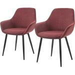 Violette Loftscape Esszimmerstühle aus Metall mit Armlehne 2 Teile 