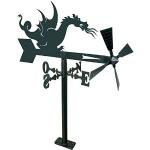 Arthifor Windspiel für Garten mit Drachensilhouette, Metall, Mattschwarz