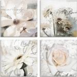 Beige Artland Bildersets Magnolien aus Glas 