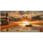 Orange Maritime Artland Bilder & Wandbilder Leuchtturm 