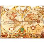 Braune Artland Leinwandbilder Weltkarte aus Holz 