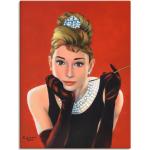 Rote Artland Audrey Hepburn Poster aus Holz 