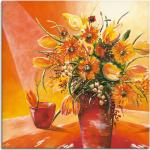 Orange 50 cm Artland Leinwandbilder Blumen aus Holz 1 Teil 