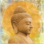 Goldene Artland Leinwandbilder Buddha aus Vinyl 