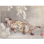 Artland Wandbild »Tiger in einem Schneesturm. Edo-Zeit«, Wildtiere, (1 St.)