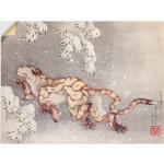 Artland Wandbild »Tiger in einem Schneesturm. Edo-Zeit«, Wildtiere, (1 St.)