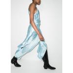 Blaue V-Ausschnitt Camisole-Kleider aus Elastan für Damen Größe L 