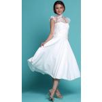 Romantische Wadenlange | Midi Nachhaltige Stehkragen Frühlingskleider Länder aus Baumwolle für Damen Größe XXS zur Hochzeit 