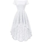 Reduzierte Weiße schulterfreiem Ausschnitt Schulterfreie Kleider aus Spitze Handwäsche für Damen Größe XXL für die Brautjungfern 