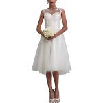 Elfenbeinfarbene Knielange Brautkleider & Hochzeitskleider für Damen Größe M zur Hochzeit 