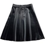 Schwarze Knielange High Waist Röcke für Damen Größe 3 XL 