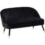Schwarze Vintage Zweisitzer-Sofas aus Pappel gepolstert 