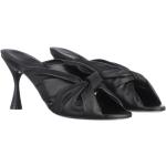 Schwarze Balenciaga Pfennigabsatz Damenpantoletten aus Leder Größe 36 
