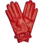 Reduzierte Rote Bally Gefütterte Handschuhe aus Lammleder für Damen Größe L 
