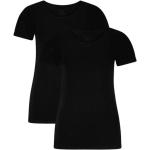 Schwarze Kurzärmelige Bio Rundhals-Auschnitt Kurzarm Unterhemden aus Jersey für Damen Größe M 