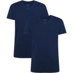 Marineblaue Kurzärmelige V-Ausschnitt Kurzarm Unterhemden aus Jersey trocknergeeignet für Herren Größe S 2 Teile 